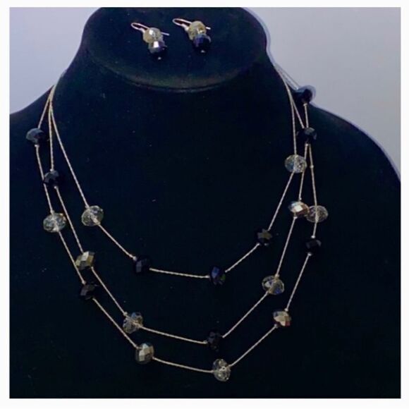 NWT Cake Glass Beaded Necklace & Earrings - Picture 1 of 6